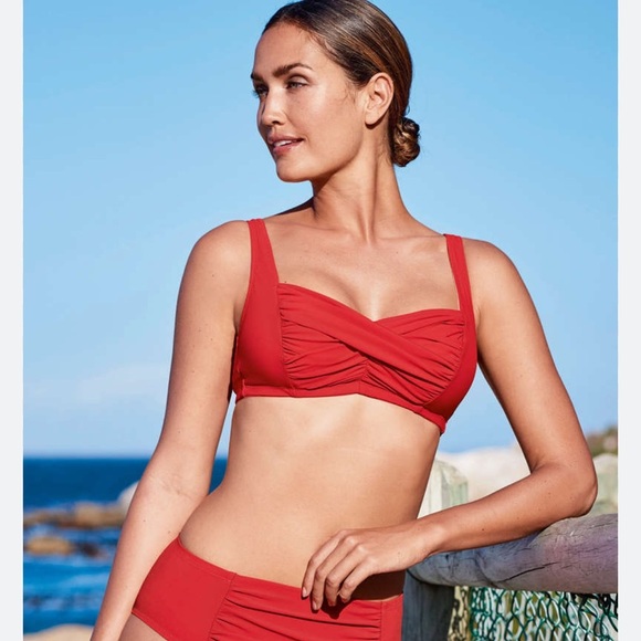 ‼️SALE ‼️ NWT Pink Anita Wireless High-Waisted Slimming Bikini Swimsuit Size 8 - Picture 1 of 5